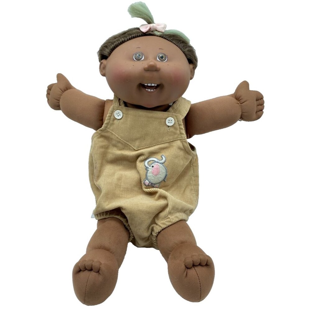 Cabbage Patch Doll African American Full Teeth Girl PA-6 Corduroy Romper 2004